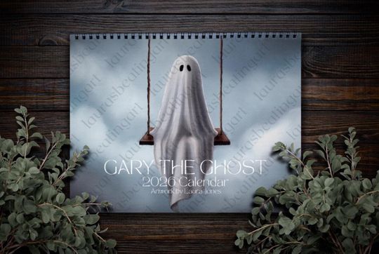 Discover PRE-ORDER, 2026 Wall Calendar - Gary the Ghost, US Official Holidays & some observances