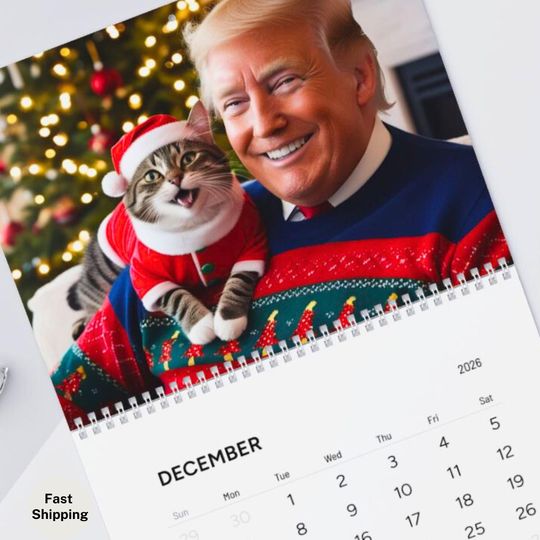 Discover 2026 Donald Trump Wall Calendar, MAGA, Cat Lover Funny Gift, Perfect Gift for Trump Supporters, Trump For President, Patriotic Gift
