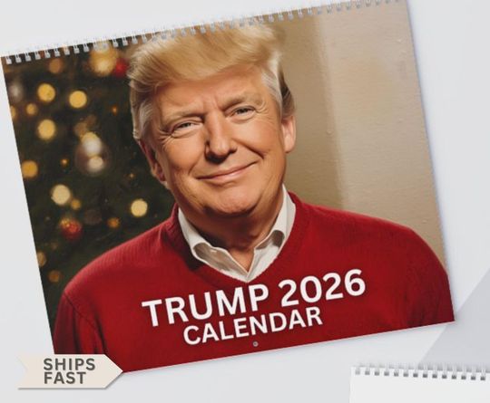 Discover Trump 2026 Calendar | Funny Political Gift | Realistic Oil Portrait Style | Collectible Wall Calendar | Trump Fan Gift | Christmas Present