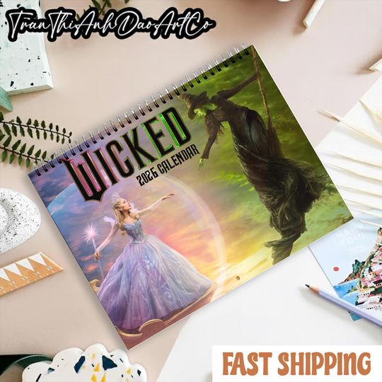 Discover Wicked 2026 Calendar, Monthly Planner for Fans, Magical Wall Decor, Gift for Musical Lovers, Wicked Merch, Defying Gravity Calendar