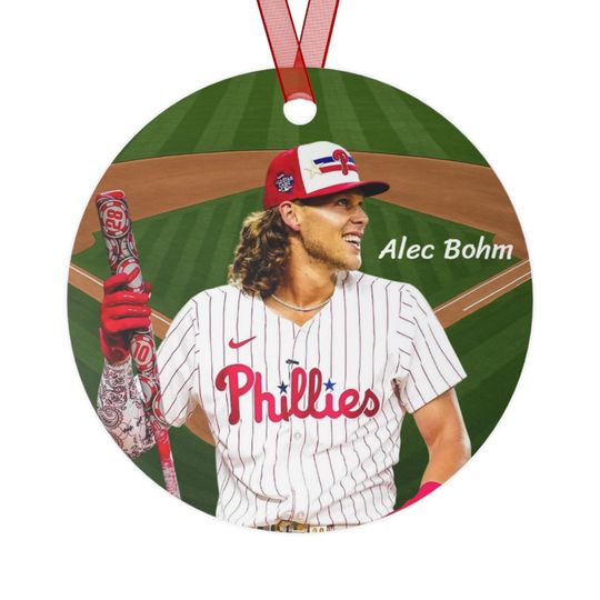 Personalized Alec Bohm Philadelphia Phillies Metal Christmas Tree Ornament