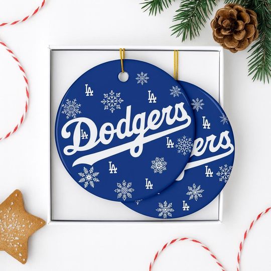 LA Dodgers Ceramic Christmas Ornament  Sports Fan Holiday Decor