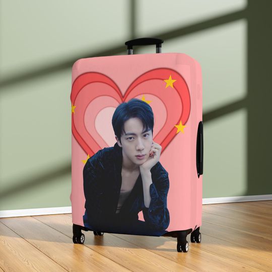 Jin Luggage Cover, Kpop Suitcase Protector, BTS Merchandise, Travel Accessory, Fan Gift, Suitcase Cover, Luggage Protector