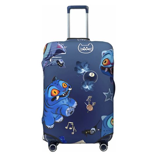Discover KPOP Demon Hunters Blue Tiger Suitcase Cover Holiday Business Practical Luggage Supplies Protection