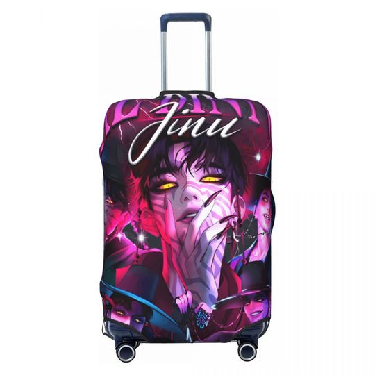 Discover KPop Demon Hunters Suitcase Cover Jinu Travel Flight Useful Luggage Case Protection