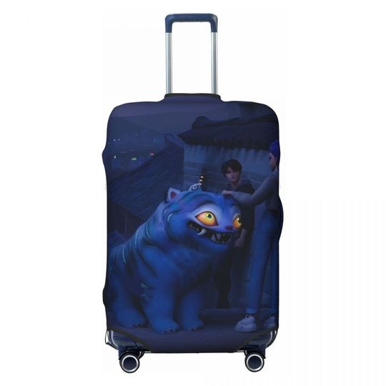 Discover Kpop Demon Hunters Suitcase Cover Business Vacation Elastic Luggage Case Protector