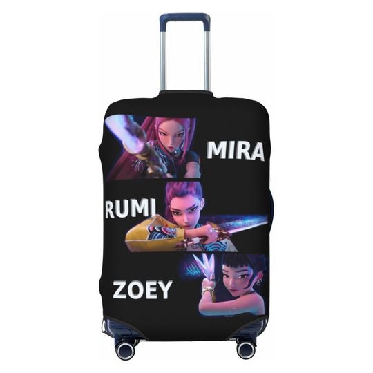 Discover Huntrix Team Kpop Demon Hunters Suitcase Cover Flight Practical Luggage Case Business Protection