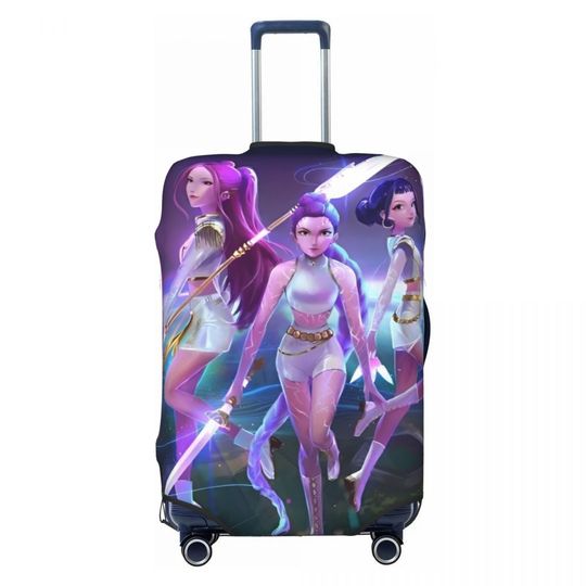 Discover Kpop Demon Hunters Huntrix Saja Boys Suitcase Cover Cruise Trip Holiday Useful Luggage Supplies Protector