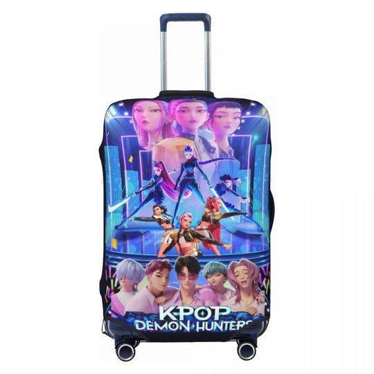 Discover Huntrix & Saja Boys Suitcase Cover K-pop Demon Hunters Business Holiday Fun Luggage Supplies Protector