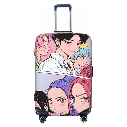 Discover KPop Demon Hunter Suitcase Cover Flight Travel Strectch Luggage Case Protection