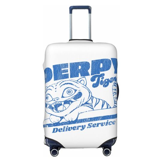 Discover KPop Demon Hunter Suitcase Cover Derpy Tiger Travel Protection Vacation Strectch Luggage Accesories