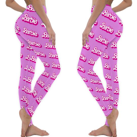 Barbie Pink Printed Leggings, Autumn and Winter Leggings, Gifts for Fan