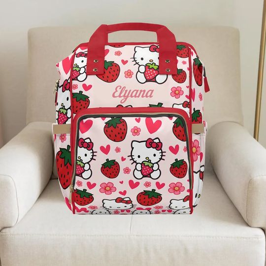 Hello Kitty Diaper Bag, Custom Girl Backpack, Baby Shower Gift