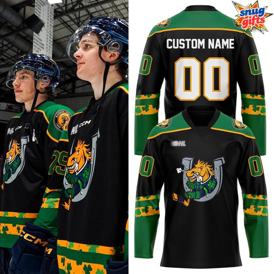 Personalized Barrie Colts St. Patrick’s Day 2025 Special Hockey Shirt Men's Gift