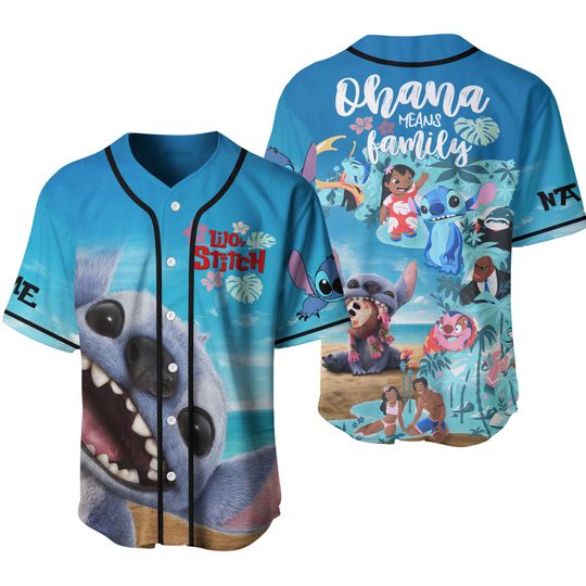 Personalized Stitch Baseball Jersey, Custom Lilo And Stitch Shirt