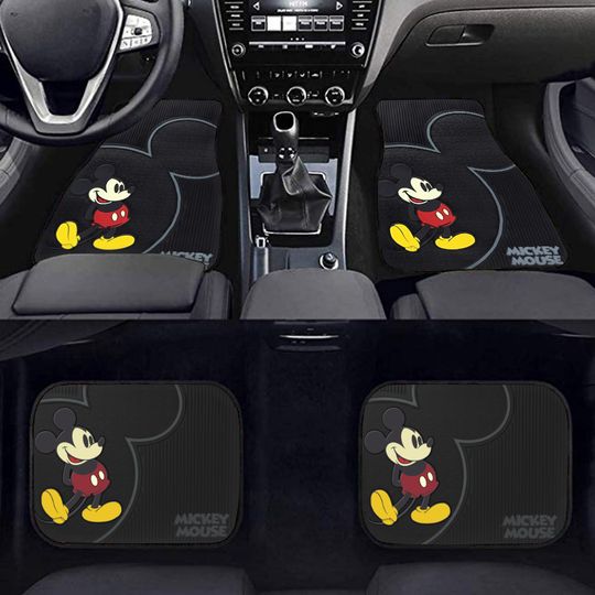 New Disney Mickey Mouse Vintage Car Truck SUV Rubber Floor Mats by PlastiColor