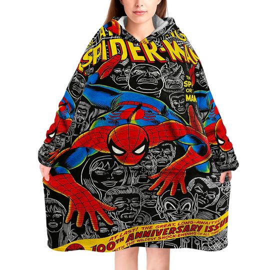Spider-Man Blanket Hoodie For Adult Kid, Christmas Gift Idea