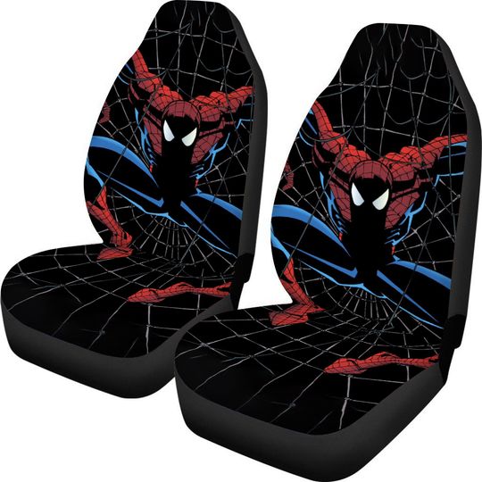 Spiderman Miles Morales Spider Web Superhero Fan Gift Car Seat Covers