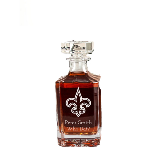 New Orleans Saints - Engraved Football Whiskey Decanter, Whiskey Lover Gift, Gift For Him, Football Fan