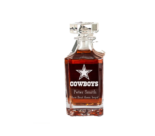 Dallas Cowboys - Engraved Football Whiskey Decanter, Whiskey Lover Gift, Gift For Him, Football Fan