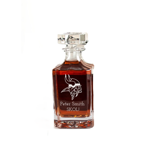 Minnesota Vikings - Engraved Football Whiskey Decanter, Whiskey Lover Gift, Gift For Him, Football Fan
