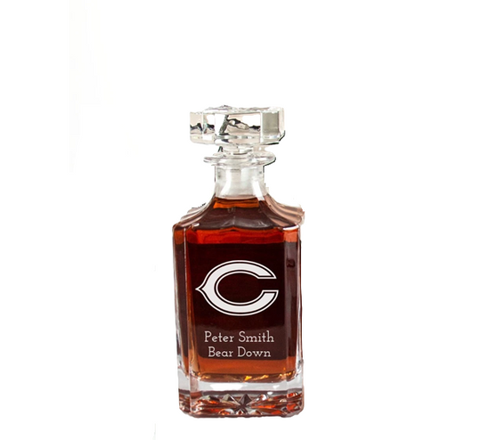 Chicago Bears - Engraved Football Whiskey Decanter, Whiskey Lover Gift, Gift For Him, Football Fan