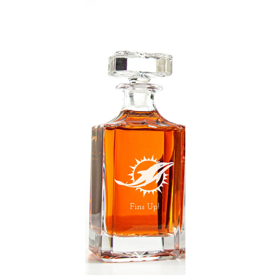 Miami Dolphins - Engraved Football Whiskey Decanter, Whiskey Lover Gift, Gift For Him, Football Fan