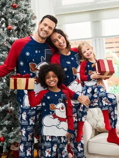 Frosty the Snowman Family Christmas Pajamas Set, Xmas Holiday Gift
