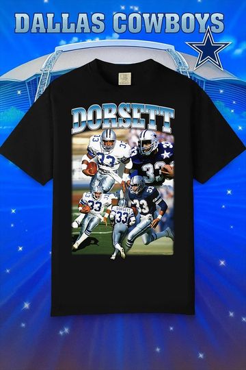 Retro Tony Dorsett T-Shirt Vintage Bootleg Style Dallas Football Tee