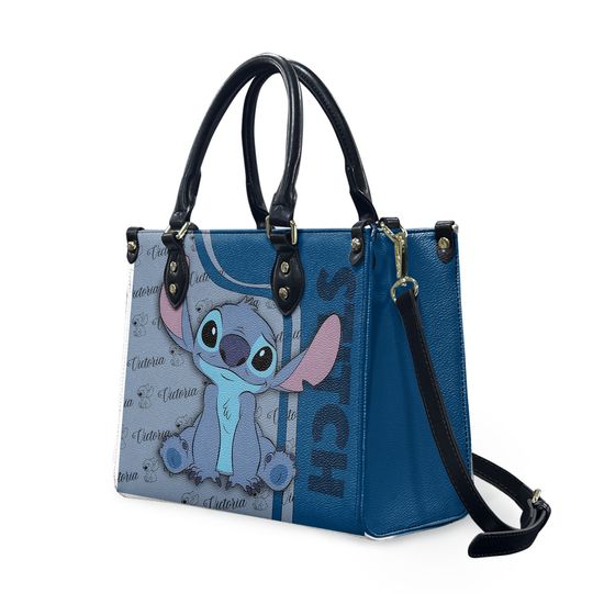 Custom Stitch Cartoon Women Leather Handbag,Stitch Lover's Handbag,Custom Leather Bag,Personalized Bag, Stitch Gift For Mom