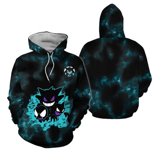 Gengar Hoodie Cute Gengar Ghost Anime Pullover Unisex Graphic Hoodie