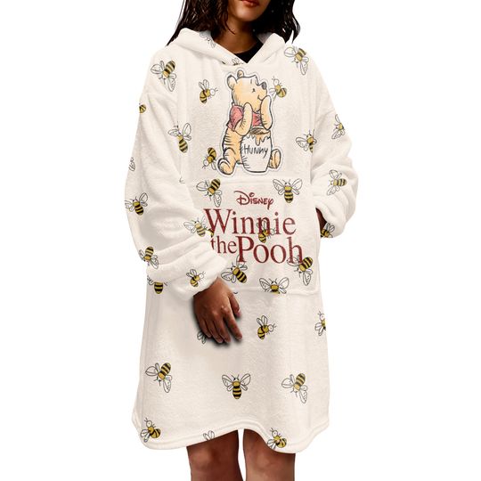 Disney Beige Winnie The Pooh Blanket Hoodie Womens