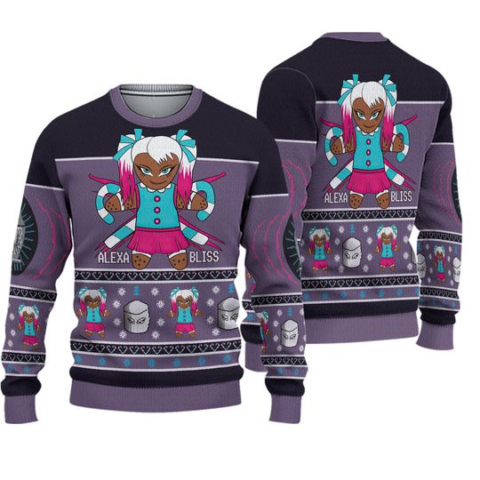 Wrestling Entertainment Alexa Bliss Hot Cocoa 2020 Ugly Holiday Knit Christmas Sweater XL NEW RARE