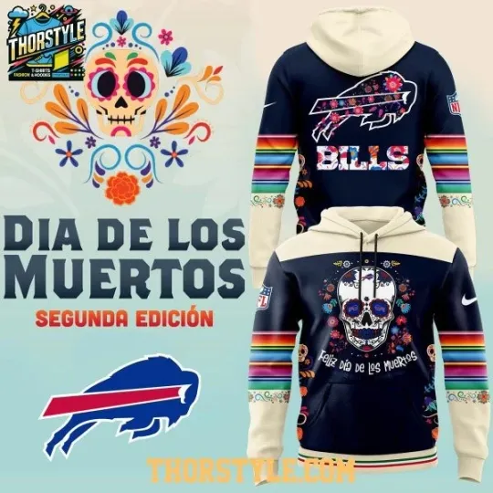 Discover Blue & Red Football Fan Dia De Los Muertos Mexican Heritage 2025 3D Hoodie