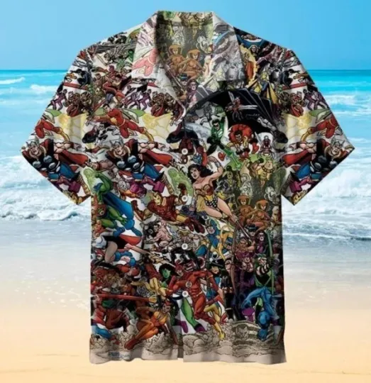 Discover Superhero Comic Characters Collection Hawaiian Shirt, Unisex Adult, Size S-5XL