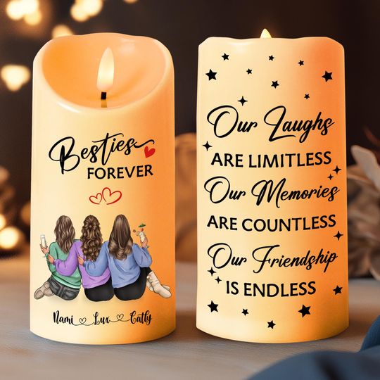Discover Personalized Best Friend Led Candle, Friendship Candle, Friendship Keepsake Gift, Gift for Besties, Xmas Gift for Friend, Friend Funny Gift
