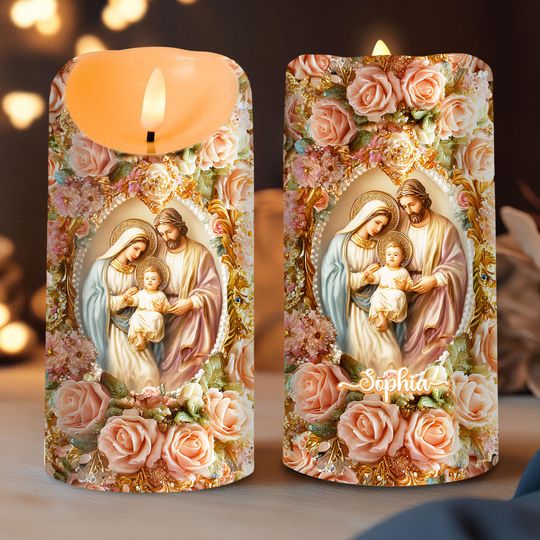 Discover Nativity Scene Led Candle, Virgin Mary Baby Jesus LED Candle, Religious Prayer Candle, Catholic Gift for Her, Faith Christian Home Decor