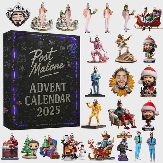 Discover Post Malone Inspired Advent Calendar 2025  24-Day Mystery Box with Artist Style Mini Figures  Collector Countdown Set for Fans