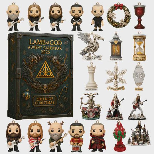 Lamb of God Inspired Advent Calendar 2025  24-Day Metal Style Mystery Box  Dark Aesthetic Collector Countdown Set
