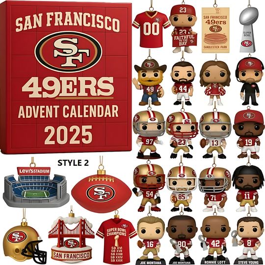 San Francisco 49ers Advent Calendar 2025: Red & Gold Mini Figures