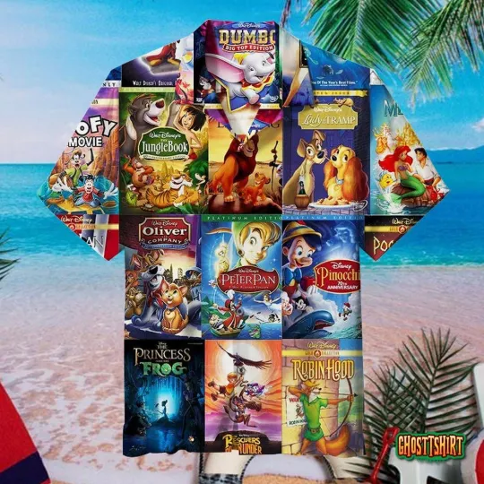 Discover Disney Animated Movies Aloha Hawaiian Shirt
