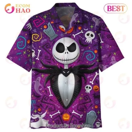 Discover Jack Skellington Happy Halloween Hawaiian Shirt