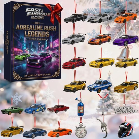 Discover Fast&Furious-inspired Car Advent Calendar 2025, Street Legends, 24 Mini Car Ornaments, Car Guy Gift, Tuner, Muscle Car Advent Calendars