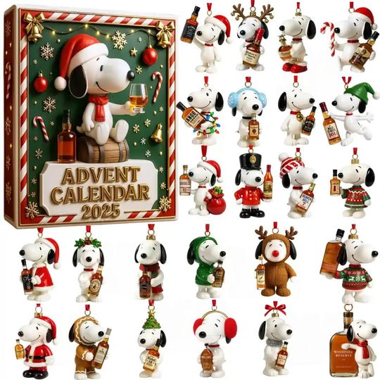 Discover Snoopyy Whiskey Advent Calendar 2025, Snoopyy Whiskey Advent Calendar, Christmas Advent Calendar, Christmas Countdown Gift.