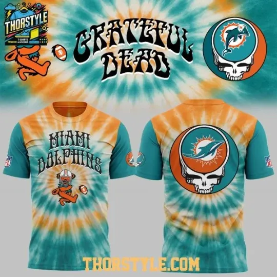 Discover Aqua & Orange Football Fan 2025 Tie-Dye Night 3D T-Shirt