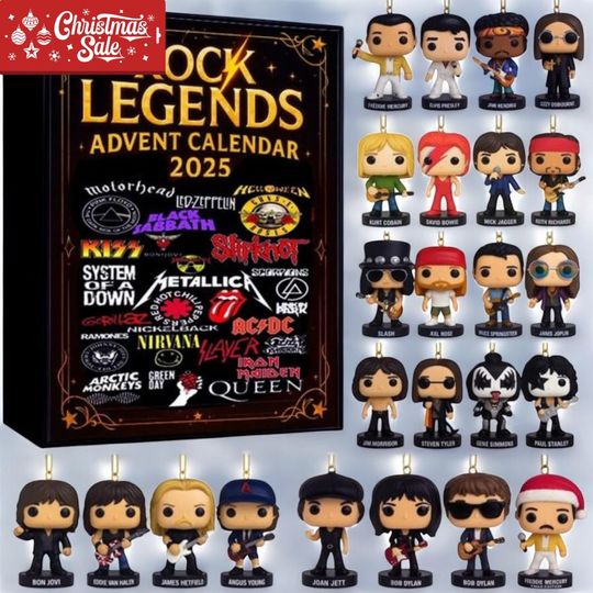 Discover Rock Legends 2025 Advent Calendar, Holiday Countdown, Countdown Box, 24 Days of Xmas Surprises, Christmas Gifts, Christmas Blind Box