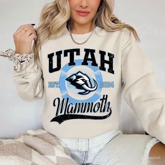 Discover Utah Mammoth Sweatshirt, Vintage Utah Hockey Crewneck, Mammoth Hockey Youth Sweater, Hockey Fan Gift