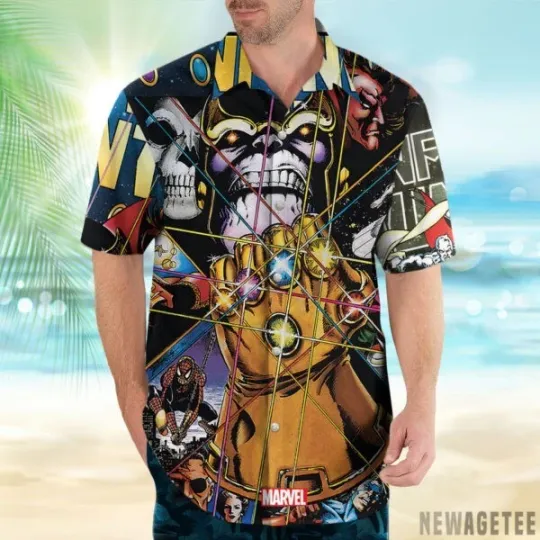 Thanos in Infinity Gauntlet Marvel cover by George Perez Hawaiian Shirt