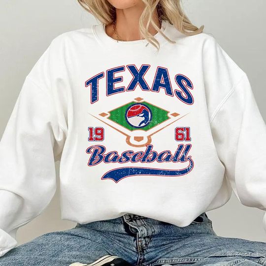 Discover Texas Baseball Sweatshirt Vintage Unisex