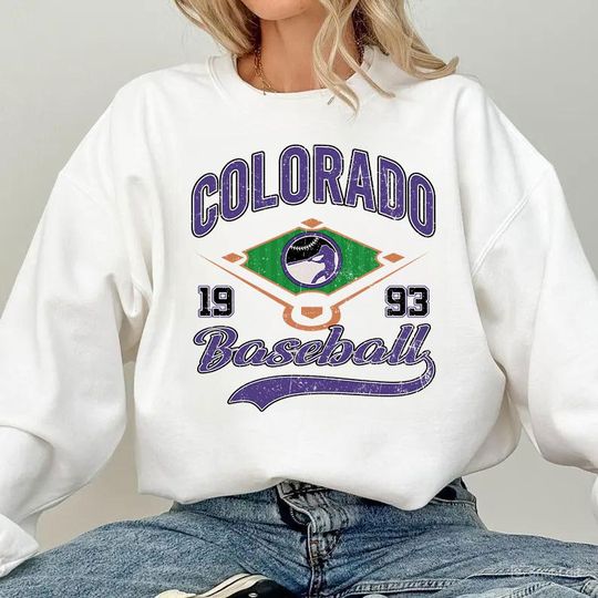 Discover Colorado Baseball Sweatshirt, Vintage Unisex Pullover, Warm Streetwear Gifts, Vintage Pullover, Vintage Sportswear Sweatshirt